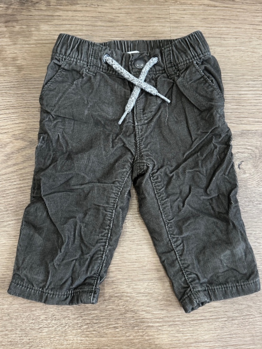 Baby Gap 3-6M Gray Corduroy Pull On Pants Drawstring